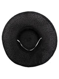 FabSeasons Black Beach Hat with ribbon