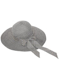 FabSeasons Grey Beach Hat with ribbon