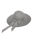 FabSeasons Grey Beach Hat with ribbon