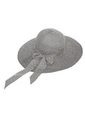 FabSeasons Grey Beach Hat with ribbon