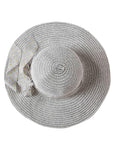 FabSeasons Grey Beach Hat with ribbon