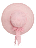 FabSeasons Long Brim Pink Beach and Sun Hat / caps for Women & Girls