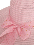 FabSeasons Long Brim Pink Beach and Sun Hat / caps for Women & Girls