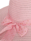 FabSeasons Long Brim Pink Beach and Sun Hat / caps for Women & Girls