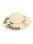 FabSeasons Long Brim Beach and Sun Hat for Women & Girls with Embroidary-Beach Please