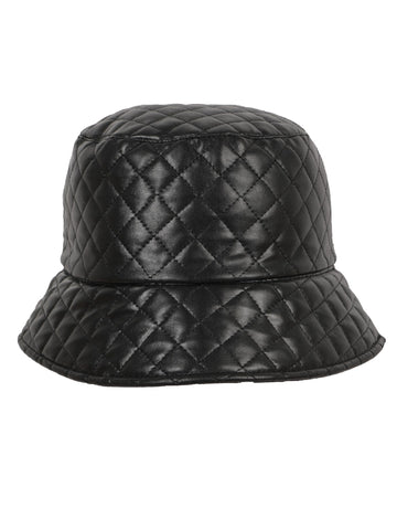 FabSeasons Solid Black PU Bucket Hats/Caps for Unisex Casual Fashion, Foldable Fisherman Hat