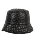 FabSeasons Solid Black PU Bucket Hats/Caps for Unisex Casual Fashion, Foldable Fisherman Hat