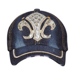FabSeasons Grand Denim Studded Cap ,Adjustable strap