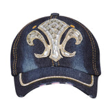 FabSeasons Grand Denim Studded Cap ,Adjustable strap