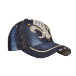 FabSeasons Grand Denim Studded Cap ,Adjustable strap