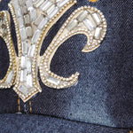FabSeasons Grand Denim Studded Cap ,Adjustable strap