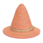 Fabseasons Pink Striped Fancy Cone Hat for Women