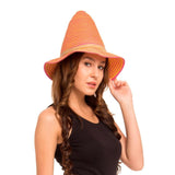 Fabseasons Pink Striped Fancy Cone Hat for Women
