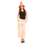 Fabseasons Pink Striped Fancy Cone Hat for Women