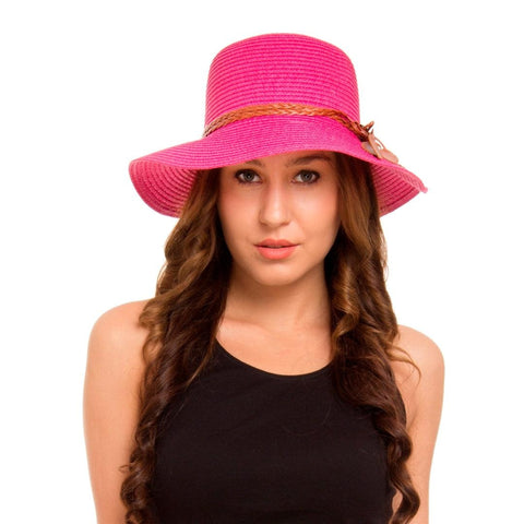 FabSeasons Pink Simple Sun Hat for Women