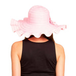 Fabseasons Baby pink Wavy Long Brim Hat