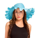 Fabseasons Blue Wavy Long Brim Sun Hat