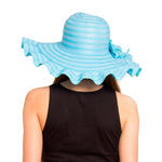 Fabseasons Blue Wavy Long Brim Sun Hat