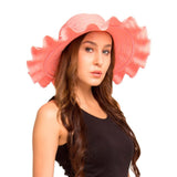 Fabseasons Peach Wavy Long Brim Sun Hat for Women freeshipping - FABSEASONS