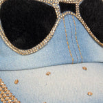 Fabseasons MediumBlue Denim Shades Studded Cap , Adjustable strap