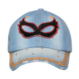 Denim Flare Denim Blue Studded Cap for Women and Girls, Adjustable strap