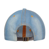 Denim Flare Denim Blue Studded Cap for Women and Girls, Adjustable strap