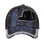 FabSeasons Designer Denim Studded Cap ,Adjustable strap freeshipping - FABSEASONS