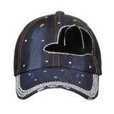 FabSeasons Designer Denim Studded Cap ,Adjustable strap freeshipping - FABSEASONS