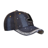 FabSeasons Designer Denim Studded Cap ,Adjustable strap