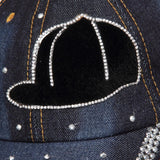 FabSeasons Designer Denim Studded Cap ,Adjustable strap