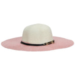 FabSeasons Long Brim Peach & Beige Beach and Sun Hat for Women & Girls