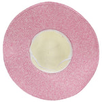 FabSeasons Long Brim Pink & Beige Beach and Sun Hat for Women & Girls