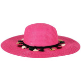 FabSeasons Plain Long Brim Pink Beach and Sun Hat