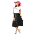 FabSeasons Plain Long Brim Pink Beach and Sun Hat