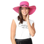 FabSeasons Plain Long Brim Pink Beach and Sun Hat