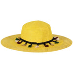 FabSeasons Plain Long Brim Yellow Beach and Sun Hat
