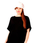 FabSeasons White Fancy Fashion Cloche / Cap for Women & Girls