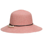 FabSeasons Plain Falling Brim Pink Beach and Sun Hat