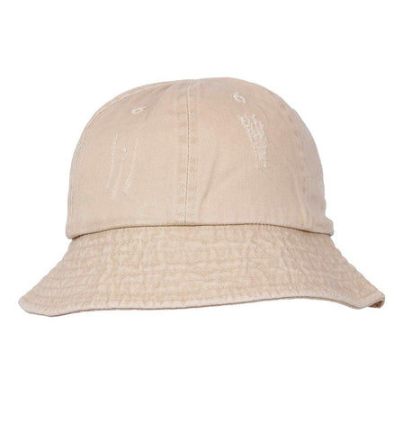 FabSeasons Solid Unisex Washed Beige Cotton Bucket Hat & Cap