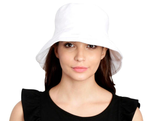 FabSeasons Foldable White Fashion Beach Cloche / Caps / Hats for Girls & Women freeshipping - FABSEASONS