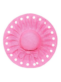 FabSeasons Long Brim Beach Sun Hat & Cap with Pink Polka dots for Women freeshipping - FABSEASONS
