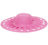 FabSeasons Long Brim Beach Sun Hat & Cap with Pink Polka dots for Women freeshipping - FABSEASONS