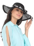 FabSeasons Black Long Brim Floppy Beach Sun Hat