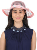 FabSeasons Peach Long Brim Floppy Beach Sun Hat