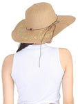 FabSeasons Brown Hello Sunshine Printed Long Brim Beach hat