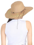 FabSeasons Brown Hello Sunshine Printed Long Brim Beach hat