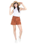 FabSeasons Brown Hello Sunshine Printed Long Brim Beach hat