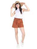 FabSeasons Brown Hello Sunshine Printed Long Brim Beach hat