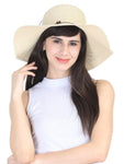 FabSeasons Beige Life's Good Printed Long Brim Beach hat