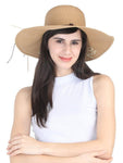 FabSeasons Brown Life's Good Printed Long Brim Beach hat